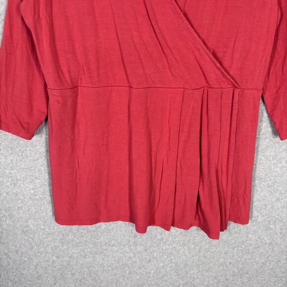 J Jill Tunic Top Medium Coral Wrap Wearever Collection Stretch Soft Flowy Blouse - Picture 4 of 11